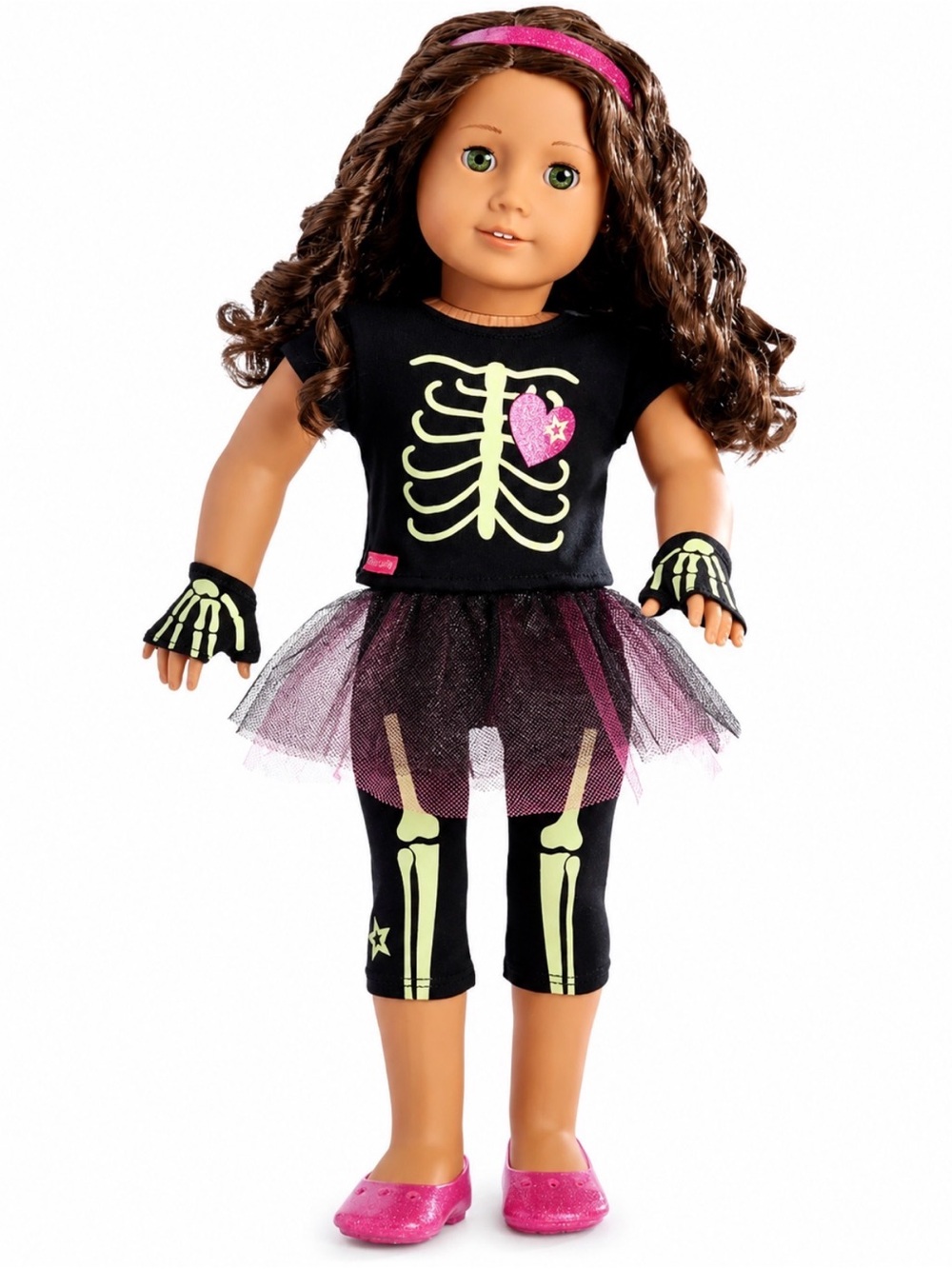 American Girl Truly Me Skeleton Outfit 2016 Halloween Glow in Dark 18” Doll